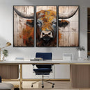 Abstract Bull Highland Cow Canvas Wall Art Print – Vibrant by MyGreatCanvas | Canvas Wall Art Prints | Photo Prints & Wall Decor
