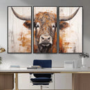 Vintage Scottish Highland Cow Cattle Art, Scottish Highland