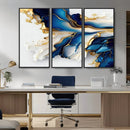 Gold Marble Art - Abstract Geode Gold And Blue Marble Shape