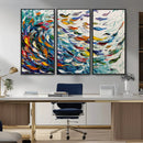 Modern Abstract Fish Shoal Wall Art Canvas Print, Colorful by MyGreatCanvas | Canvas Wall Art Prints | Photo Prints & Wall Decor