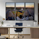 Dodger Stadium Sunset Game Triple Canvas Wall Art - Los