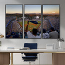 Dodger Stadium Sunset Game Triple Canvas Wall Art - Los
