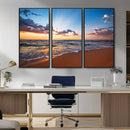 Golden Hour Beach Sunset Wall Art | Canvas Print | Ready to
