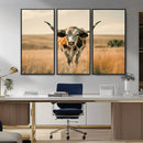 Texas Cow Wall Art Canvas Print for Farm House Wall Decor, by MyGreatCanvas | Canvas Wall Art Prints | Photo Prints & Wall Decor