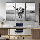 Texas Cow Longhorn Wall Art Canvas Print for Farm House Wall