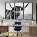 Texas Highland Cow Longhorn Canvas Print - Rustic Farmhouse by MyGreatCanvas | Canvas Wall Art Prints | Photo Prints & Wall Decor