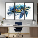 Turtle Wall Art Canvas Print, Framed Watercolor Turtle Art by MyGreatCanvas | Canvas Wall Art Prints | Photo Prints & Wall Decor