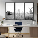 Vintage Farmhouse Black and White Triptych Wall Art – Giclee