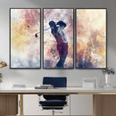 Abstract Watercolor Golf Player Wall Art Canvas Print