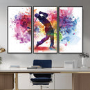 Colorful Golfer Swing Wall Art Canvas Print - Ready to Hang,