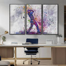 Watercolor Golf Swing Wall Art Canvas Print | Vibrant