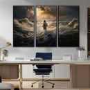Jesus Walking on Water Wall Art Canvas Print - Religious