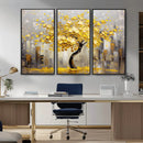 Golden Tree Canvas Print | Abstract Wall Art for Modern
