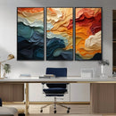 Blue Orange Abstract Wave Wall Art Canvas Print, Framed Blue by MyGreatCanvas | Canvas Wall Art Prints | Photo Prints & Wall Decor