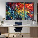 Vibrant Abstract Leaf Wall Art Canvas Print | Bold Colorful