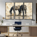Chinese Style Abstract Black Horses Wall Art Canvas Print - by MyGreatCanvas | Canvas Wall Art Prints | Photo Prints & Wall Decor