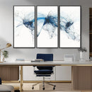 Flight Route Map Wall Art Canvas Print, Abstract Air Traffic