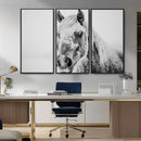 White Horse Wall Art | Ready to Hang and Framed | Winter