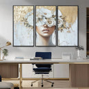 Golden Petal Wall Art - Canvas Print Flower Head Woman