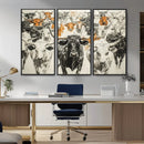 Texas Longhorn Wall Art Canvas Print – Herd Abstract Cow by MyGreatCanvas | Canvas Wall Art Prints | Photo Prints & Wall Decor