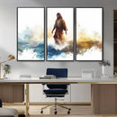 Watercolor Jesus Walking Wall Art Print, Jesus Water Canvas