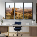 Scottish Highland Cow Canvas Wall Art – Rustic Farmhouse
