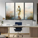 Framed Jesus Walking on Water Wall Art - 3-Panel Christian