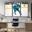 San Jose Sharks Ice Hockey Player Wall Art Canvas Print