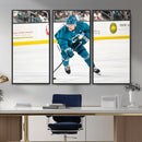 San Jose Sharks Ice Hockey Player Wall Art Canvas Print