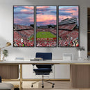 Carter-Finley Stadium Art Sunset Game Triple Canvas Wall Art by MyGreatCanvas | Canvas Wall Art Prints | Photo Prints & Wall Decor