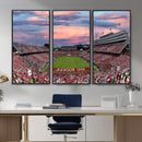 Carter-Finley Stadium Art Sunset Game Triple Canvas Wall Art