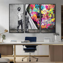 Banksy Print - Street Art Canvas Wall Art - Kids Revealing