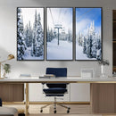 Winter Ski Lift Wall Art Print - Landscape Wall Art | Snowy