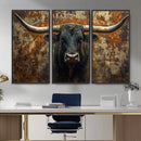 Longhorn Texas Cow Bull Wall Art | Rustic Farmhouse Canvas by MyGreatCanvas | Canvas Wall Art Prints | Photo Prints & Wall Decor