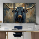 Texas Western Wall Art Canvas Print - Abstract Cow Longhorn by MyGreatCanvas | Canvas Wall Art Prints | Photo Prints & Wall Decor
