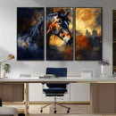 Abstract Horse Art Print - Abstract Canvas Wall Art |