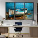 Vintage Boat on Tranquil Waters | Coastal Wall Art for