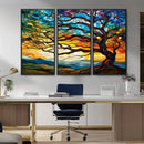 Vibrant Mosaic Tree of Life Wall Art | Stained Glass Style