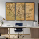 Middle Earth Map Canvas Wall Art – Vintage Fantasy Map