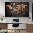 World Map Canvas Print – Framed Travel Map Wall Art for