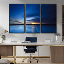 Blue Sunset Ocean Canvas Wall Art Print – Serene Coastal by MyGreatCanvas | Canvas Wall Art Prints | Photo Prints & Wall Decor