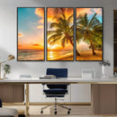 Tropical Sunset Beach Canvas Wall Art Print – Vibrant Palm by MyGreatCanvas | Canvas Wall Art Prints | Photo Prints & Wall Decor