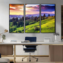 Green Hills and Sunset Wall Art Print - Scenic Landscape by MyGreatCanvas | Canvas Wall Art Prints | Photo Prints & Wall Decor