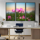 Pink Flower on the Mountain Canvas Print, Framed Pink Flower