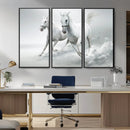 Large Wall Art Canvas Print – Beautiful Running White Horses by MyGreatCanvas | Canvas Wall Art Prints | Photo Prints & Wall Decor
