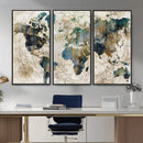 Framed Vintage World Map Wall Art – Abstract Map Canvas by MyGreatCanvas | Canvas Wall Art Prints | Photo Prints & Wall Decor