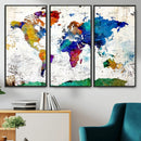 World Map Canvas Print – Detailed Map of the World Wall Art by MyGreatCanvas | Canvas Wall Art Prints | Photo Prints & Wall Decor