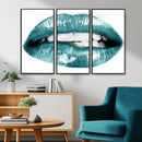 Blue Lips Wall Art Canvas Print
