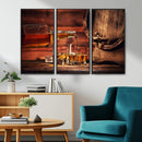 Whiskey and Cigar Canvas Wall Art | 3 Panel Bar Room Decor by MyGreatCanvas | Canvas Wall Art Prints | Photo Prints & Wall Decor