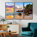 Tropical Island Beach Sunset Canvas Print